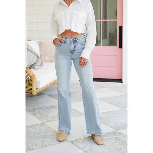 Vintage-Jeans für Damen mit hoher Taille und geradem Bein